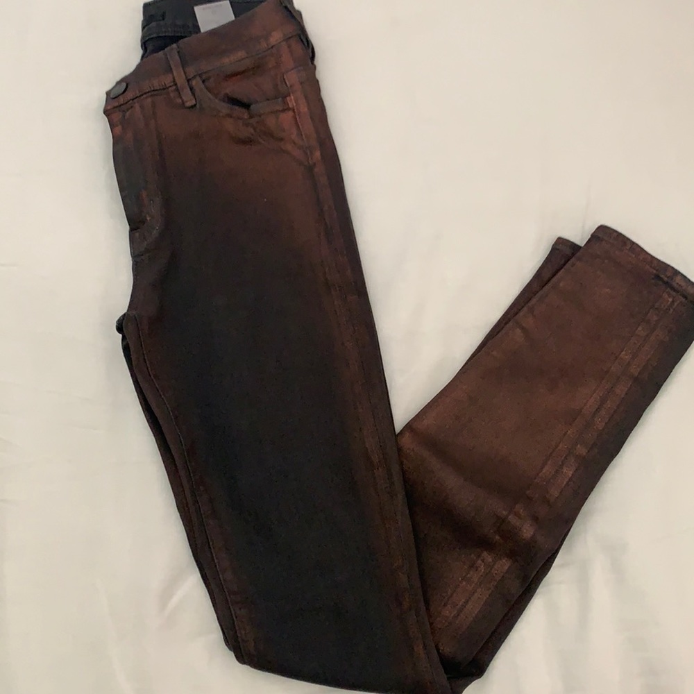 Koral metallic bronze/ black skinny jeans size 27